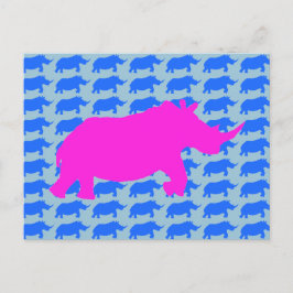Rhino Pattern Art Postcard Postkarte