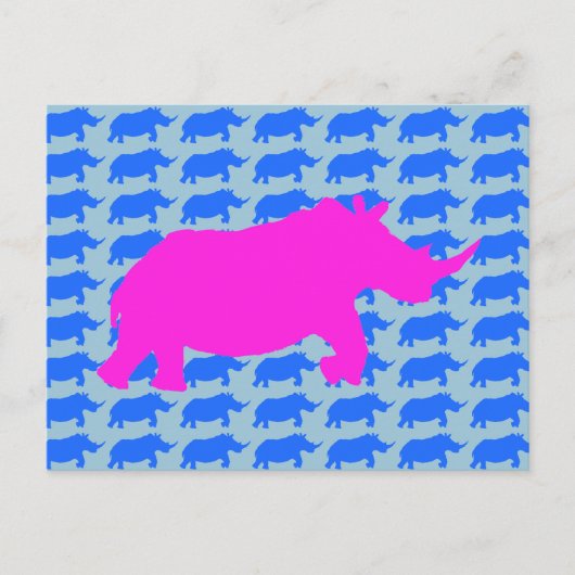 Rhino Pattern Art Postcard Postkarte (Vorderseite)