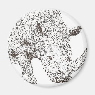 Rhino Pointillismus Magnet