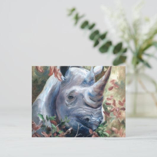 Rhino Postcard Postkarte (Stehend Vorderseite)