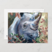 Rhino Postcard Postkarte (Vorne/Hinten)