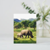 Rhino Postkarte (Stehend Vorderseite)