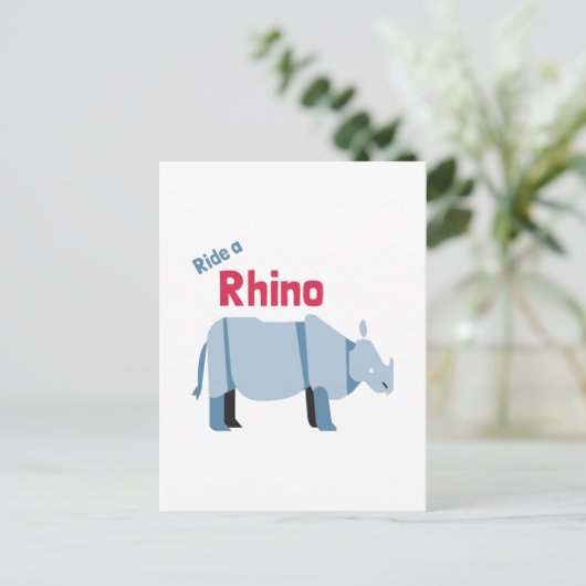 Rhino Postkarte (Stehend Vorderseite)