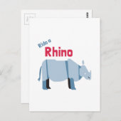 Rhino Postkarte (Vorne/Hinten)