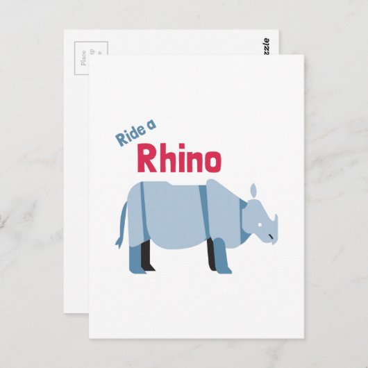 Rhino Postkarte (Vorne/Hinten)