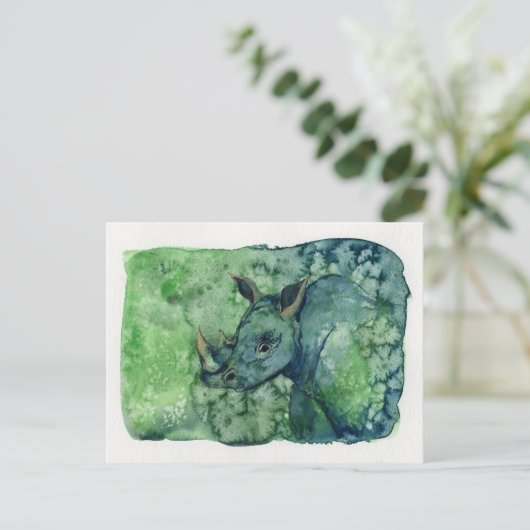 Rhino Postkarte (Stehend Vorderseite)
