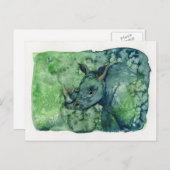 Rhino Postkarte (Vorne/Hinten)