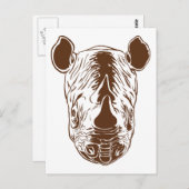 Rhino Postkarte (Vorne/Hinten)