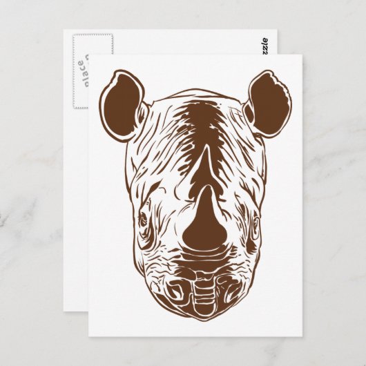 Rhino Postkarte (Vorne/Hinten)