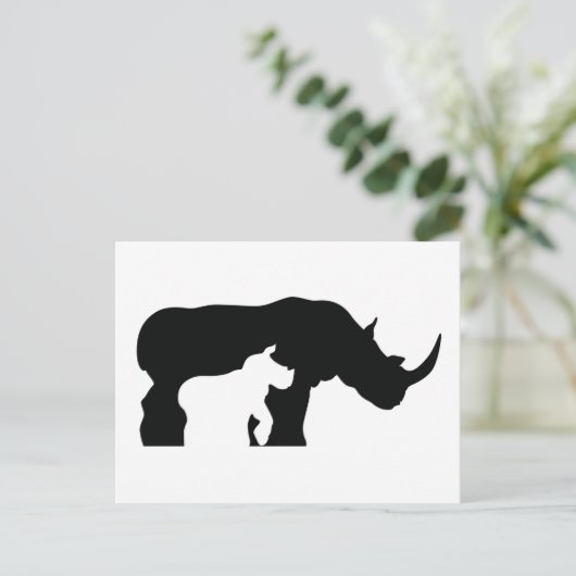 Rhino Postkarte (Stehend Vorderseite)