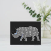 Rhino-Puzzle-Tier Postkarte (Stehend Vorderseite)