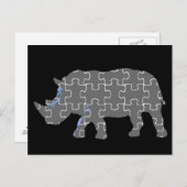 Rhino-Puzzle-Tier Postkarte (Vorne/Hinten)
