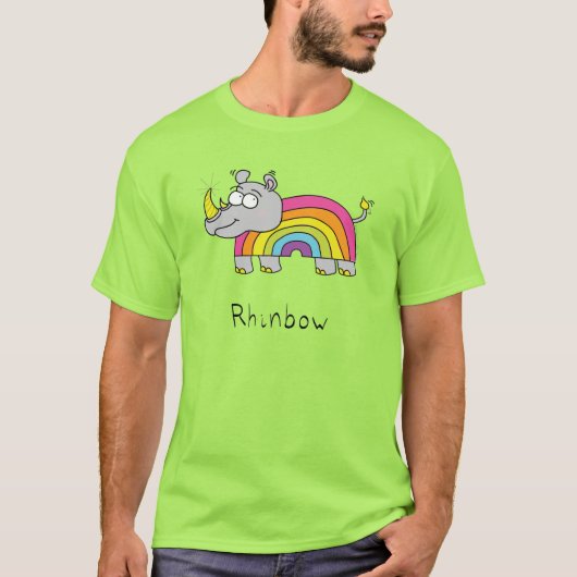 Rhino Rainbow Funny Kids T-Shirt (Vorderseite)