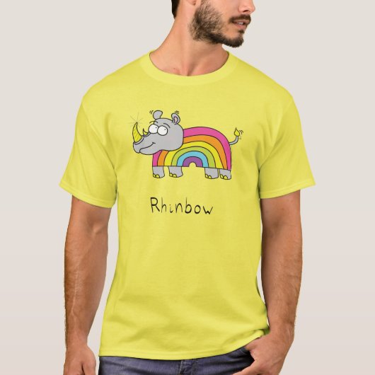 Rhino Rainbow Funny Kids T-Shirt (Vorderseite)