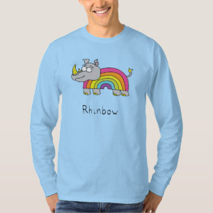 Rhino Rainbow Funny Niedlich Kids Rhinoceros T-Shirt
