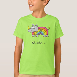 Rhino Rainbow Funny Niedlich Kids Rhinoceros T-Shirt