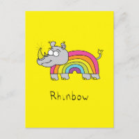 Rhino Rainbow Niedlich Kids Rhinoceros