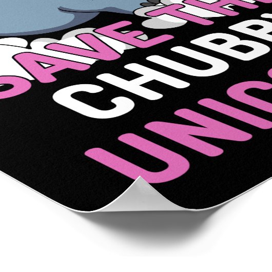 Rhino Rettete The Chubby Unicorns Magischer Regenb Poster (Ecke)