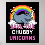 Rhino Rettete The Chubby Unicorns Magischer Regenb Poster (Vorne)
