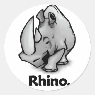 Rhino Rhino. Runder Aufkleber