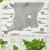 Rhino, Rhinoceros, Afrika, Tier, Wildtiere Geschirrtuch (Gefaltet)