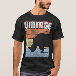 Rhino Rhinoceros Retro Style Vintager 70er 80er 90 T-Shirt