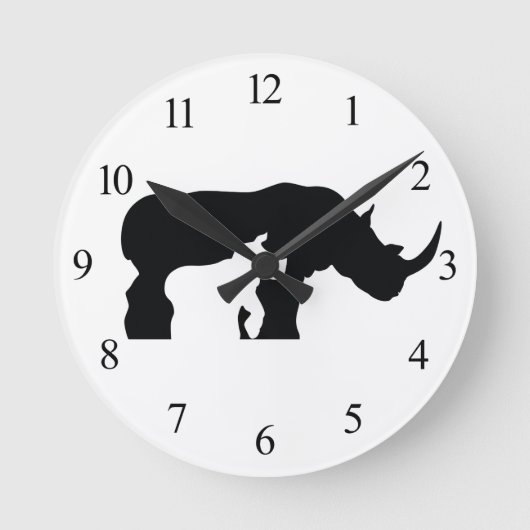 Rhino Runde Wanduhr (Vorderseite)