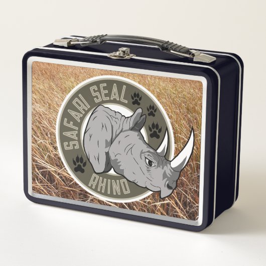 Rhino Safari Siegel Wildlife Lunchbox (Vorderseite)