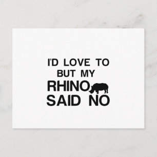 RHINO SAID NO POSTKARTE