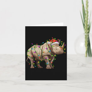Rhino Santa Christmas Tree Lighting Xmas Funny Karte