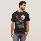 Rhino Santa Sleigh Flying Funny Magical Christmas  T-Shirt (Vorne ganz)