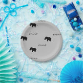 Rhino-Silhouette Pappteller (Party)