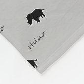 Rhino-Silhouettemuster Fleecedecke (Ecke)
