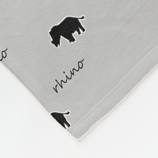 Rhino-Silhouettemuster Fleecedecke (Ecke)