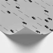 Rhino-Silhouettemuster Geschenkpapier (Ecke)