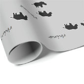 Rhino-Silhouettemuster Geschenkpapier (Rolleneckpunkt)