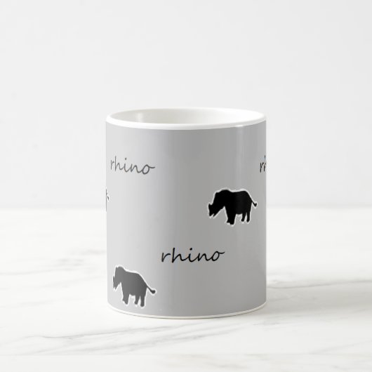 Rhino-Silhouettemuster Kaffeetasse (Mittel)