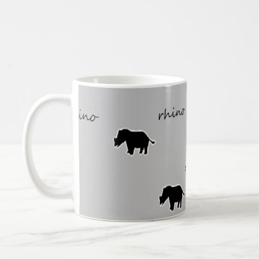 Rhino-Silhouettemuster Kaffeetasse (Links)