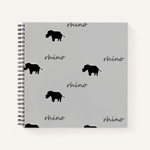 Rhino-Silhouettemuster Notizblock