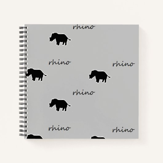 Rhino-Silhouettemuster Notizblock (Vorderseite)