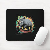 Rhino Skateboarding Distressed Splash Design Herre Mousepad (Mit Mouse)