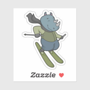 Rhino Skier Ski Aufkleber
