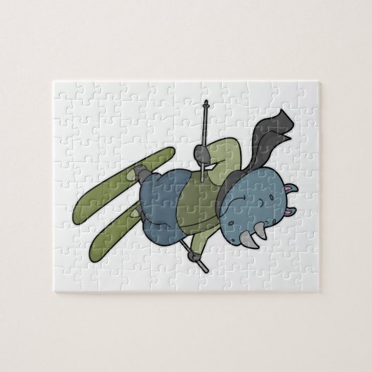 Rhino Skier Ski Puzzle (Horizontal)