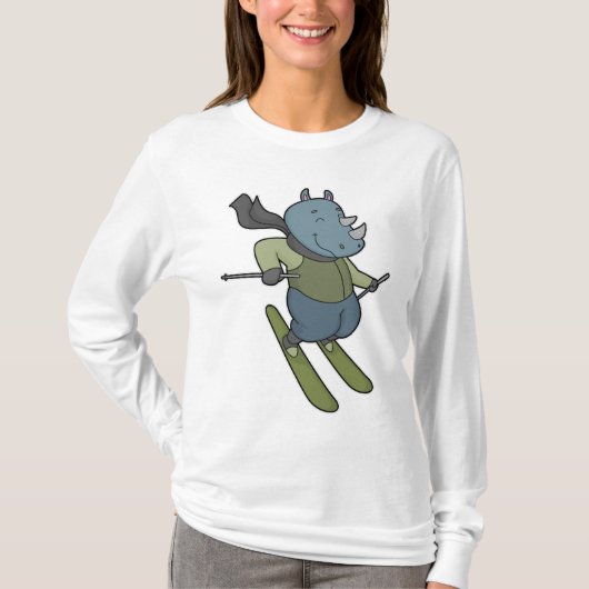 Rhino Skier Ski T-Shirt (Vorderseite)