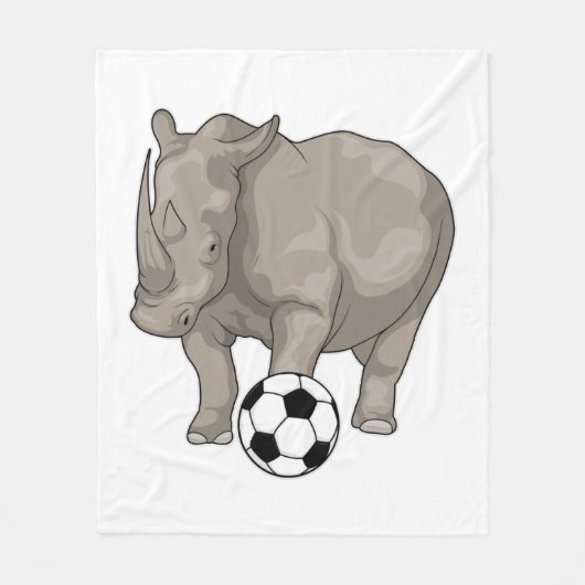 Rhino Soccer player Soccer Fleecedecke (Vorderseite)
