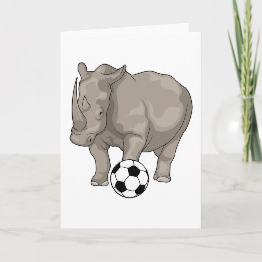 Rhino Soccer player Soccer Karte (Vorderseite)