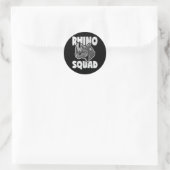 Rhino Squad Rhinoceros Liebe - Geschenk Runder Aufkleber (Tasche)