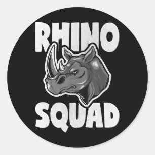 Rhino Squad Rhinoceros Liebe - Geschenk Runder Aufkleber
