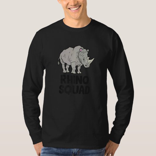Rhino Squad Rhinoceros Team Rhino T-Shirt (Vorderseite)