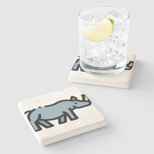 Rhino Steinuntersetzer (Seitenansicht)